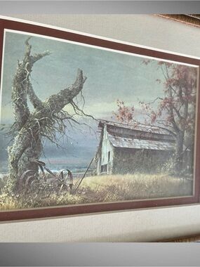 Ben Hampton “Monument to an Era” Framed Art Print Rustic Barn Farm Landscape